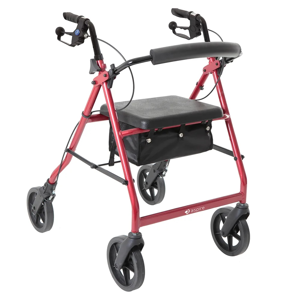 Aspire Aspire Deluxe 8" Seat Walker - Red – Mobility from Supply Ministry