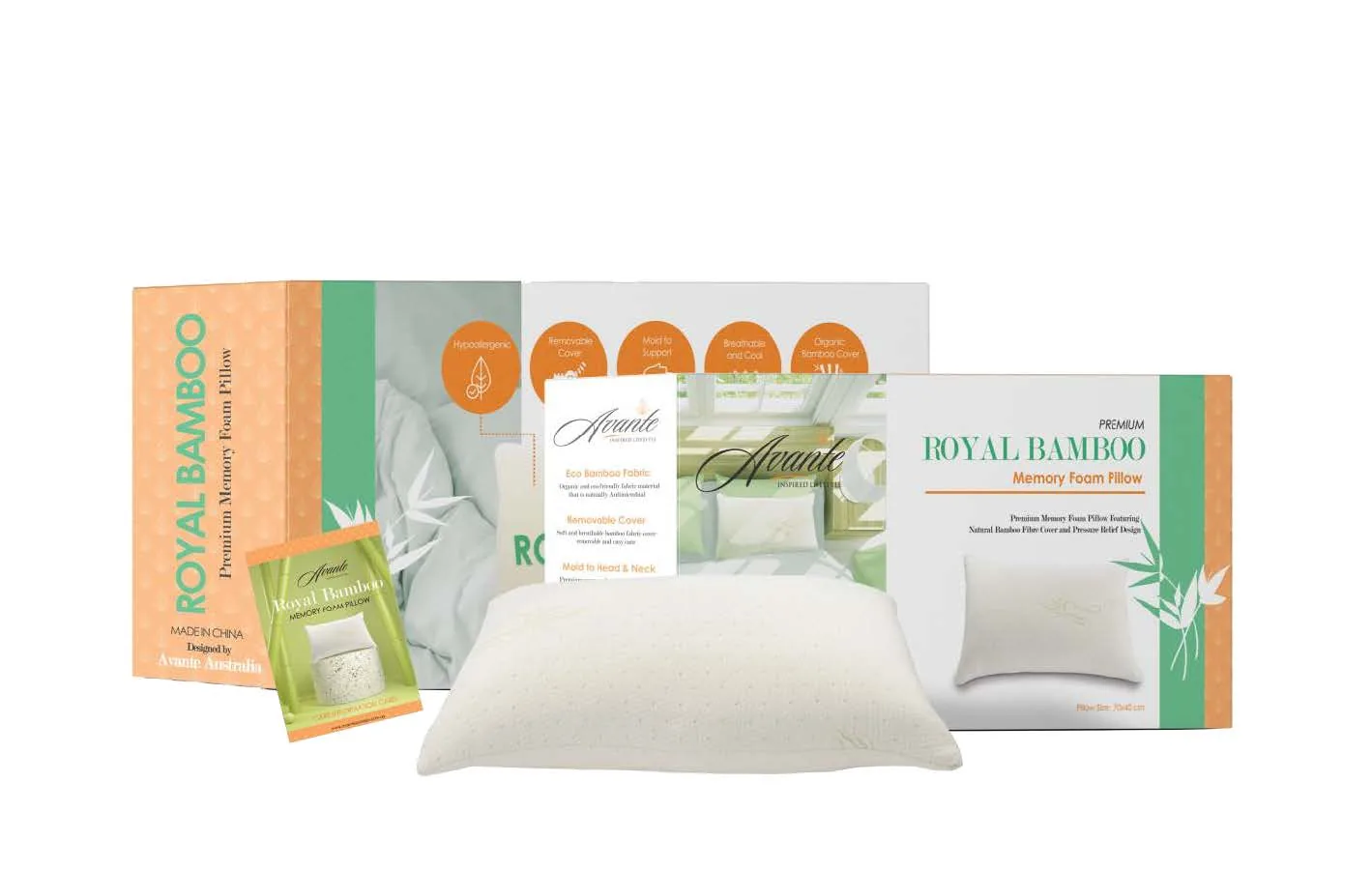 Avante Royal Bamboo Pillow Crushed Memory Foam – Bedroom & Comfort from Supply Ministry