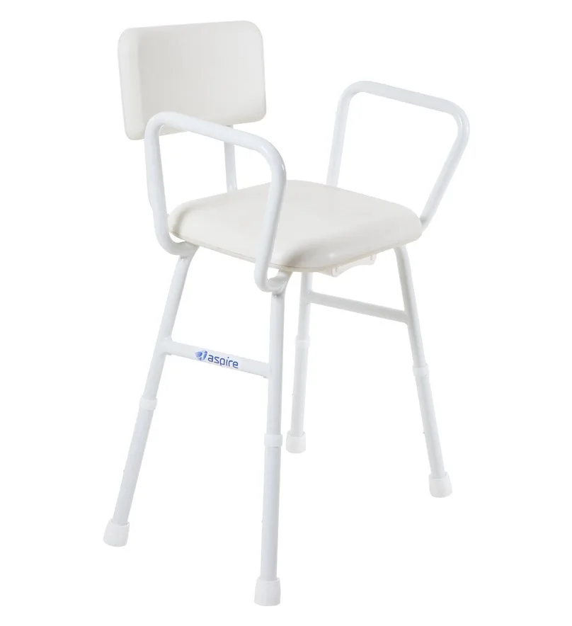 Aspire Aspire Shower Stool with Padded Seat & Back Steel – Bathroom & Toileting from Supply Ministry